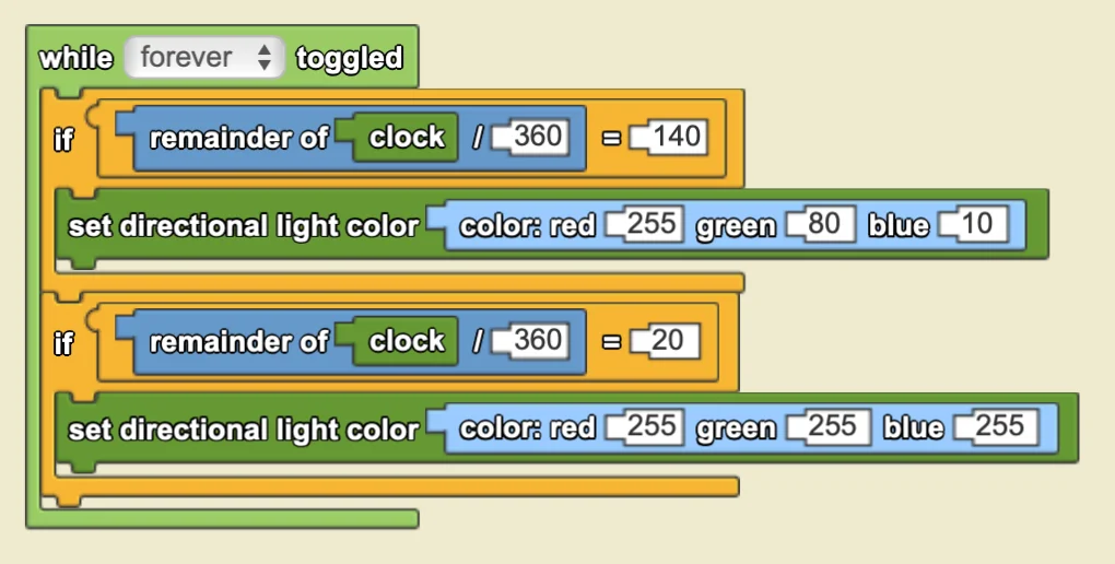Sunset/sunrise code