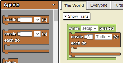 Create 5 Turtles code