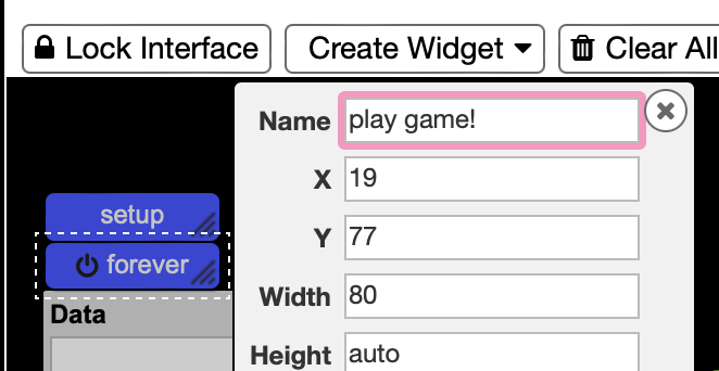 Rename forever widget