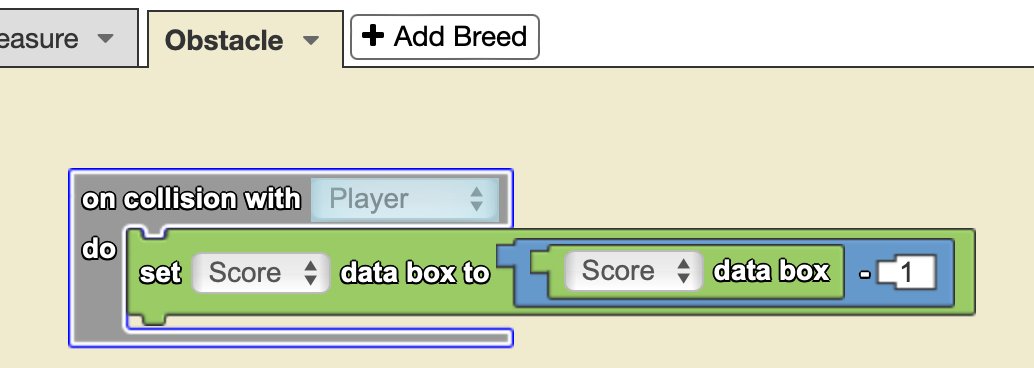 Score subtraction code